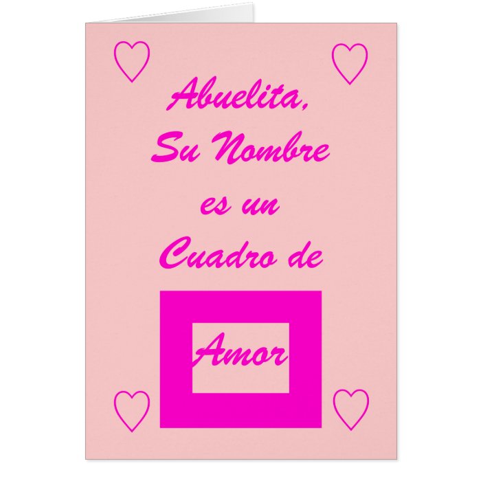 Abuelita, Su Nombre es Un Cuadro de Amor Card