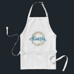 Abuelita with Floral Wreath, hand drawn Adult Apron<br><div class="desc">©2020,  hand drawn by Dio Perez.</div>