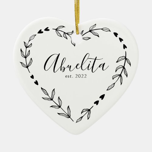 Abuelita Year Est Christmas Ceramic Ornament