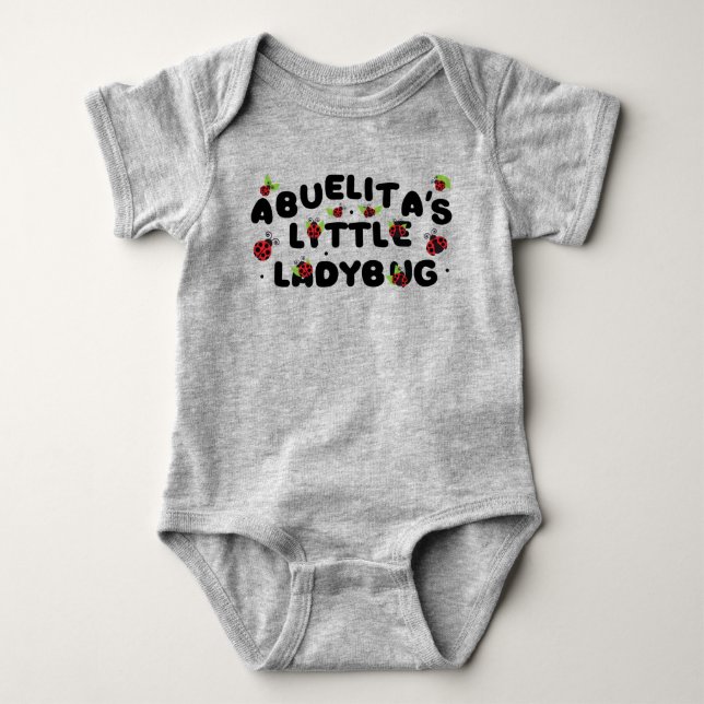 Abuelita's Little Ladybug - Cute  Baby Bodysuit (Front)