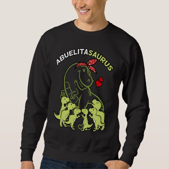 Abuelitasaurus Abuelita 6 Kids Dinosaur Mother's D Sweatshirt (Front)