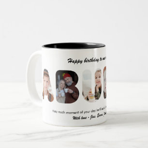 Abuelo Custom Photo Collage Personalized Grandpa Two-Tone Coffee Mug