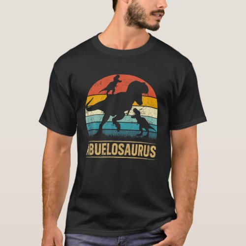 Abuelo Dinosaur T Rex Abuelosaurus 2 Kids Fathers T_Shirt