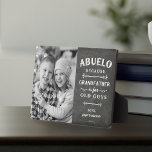 Abuelo Grandfather Father's Day Kids Photo Plaque<br><div class="desc">Grandfather is for old men, so he's Abuelo instead! This awesome quote photo plaque is perfect for Father's Day, birthdays, or to celebrate a new grandpa or grandpa to be who loves to golf. Design features the saying "Abuelo, because grandfather is for old guys" in white lettering on a chalkboard...</div>