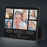 Abuelo Grandfather Grandchildren Photo Collage Plaque<br><div class="desc">Simple and clean design lets your family photos shine on this Best Abuelo Ever plaque. A large photograph in the center with two smaller photos on either side let you insert your own photos easily. Best Abuelo Ever is written below in a modern font. Two lines below let you complete...</div>