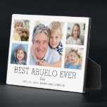 Abuelo Grandfather Grandchildren Photo Collage Plaque<br><div class="desc">Simple and clean design lets your family photos shine on this Best Abuelo Ever plaque. A large photograph in the center with two smaller photos on either side let you insert your own photos easily. Best Abuelo Ever is written below in a modern font. Two lines below let you complete...</div>