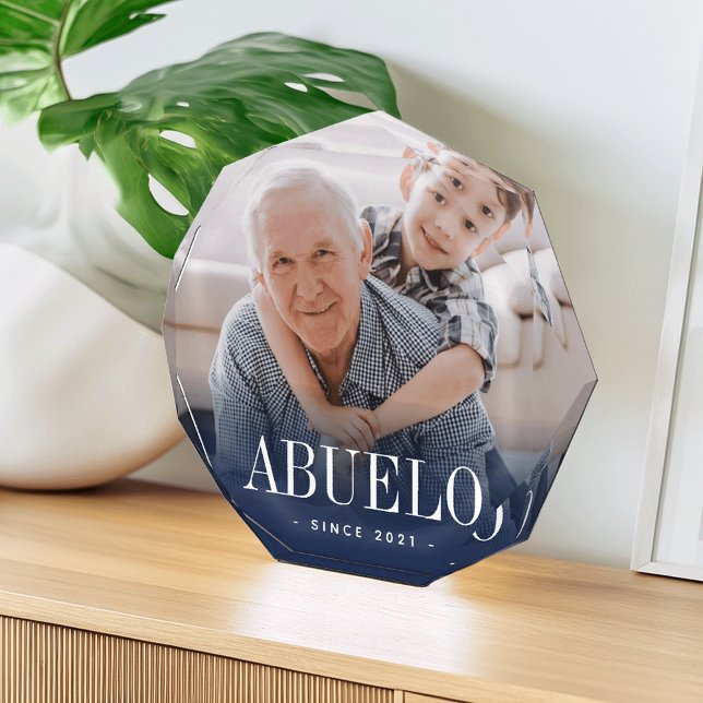 Abuelo Grandpa Year Established Photo Block (Creator Uploaded)
