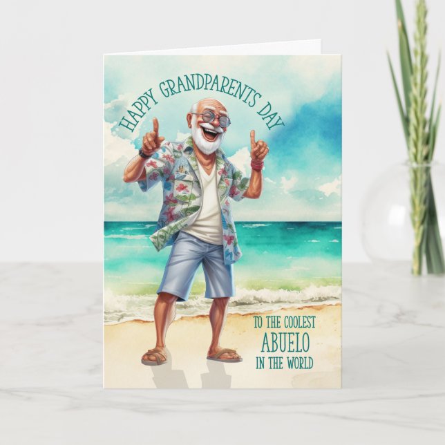 ABUELO Grandparents Day Like Grandpa Only Cooler  Holiday Card (Front)