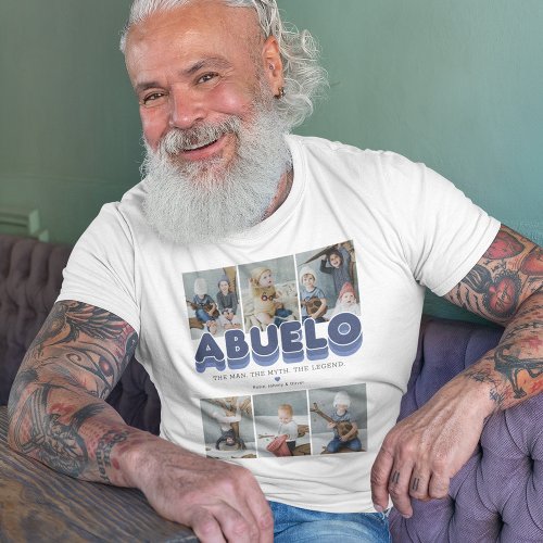 Abuelo Man Myth Legend 6 Photo Collage T_Shirt