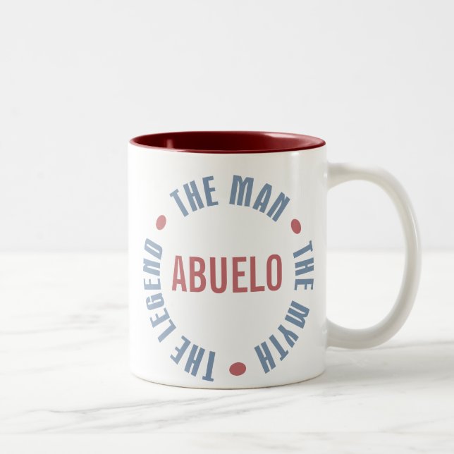 Abuelo Man Myth Legend Customizable Two-Tone Coffee Mug (Right)