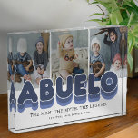 Abuelo Man Myth Legend Photo Block<br><div class="desc">Cute grandfather photo block featuring 3 family pictures for you to replace with your own,  the title "abuelo",  a personalized saying that reads "the man,  the myth,  the legend",  and the grandkids names.</div>