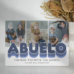 Abuelo Man Myth Legend Photo Plaque<br><div class="desc">Cute grandfather photo plaque featuring 3 family pictures for you to replace with your own,  the title "abuelo",  a personalized saying that reads "the man,  the myth,  the legend",  and the grandkids names.</div>