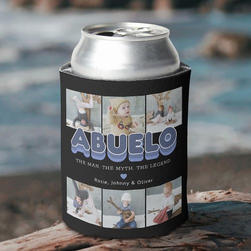 Abuelo Modern Familia Photo Collage Can Cooler