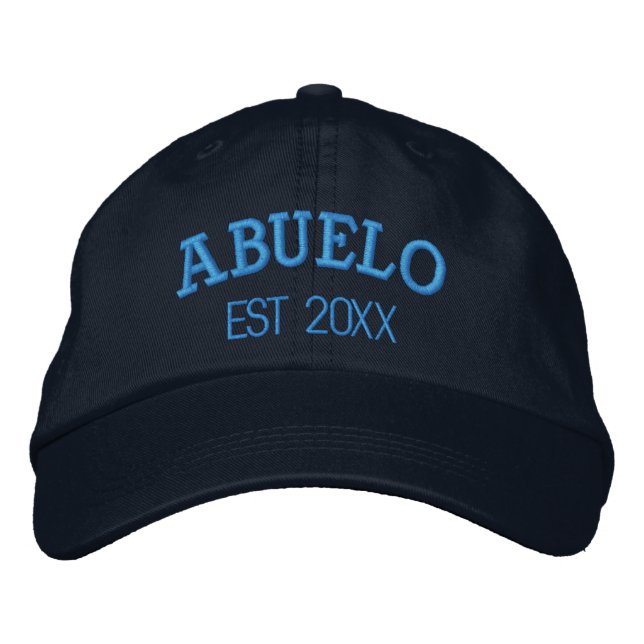 Abuelo Personalized Grandpa Gift Custom Text Embroidered Baseball Cap (Front)