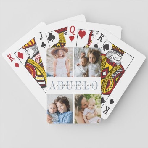 Abuelo Photo Collage  Grandchildren Names Playing Cards