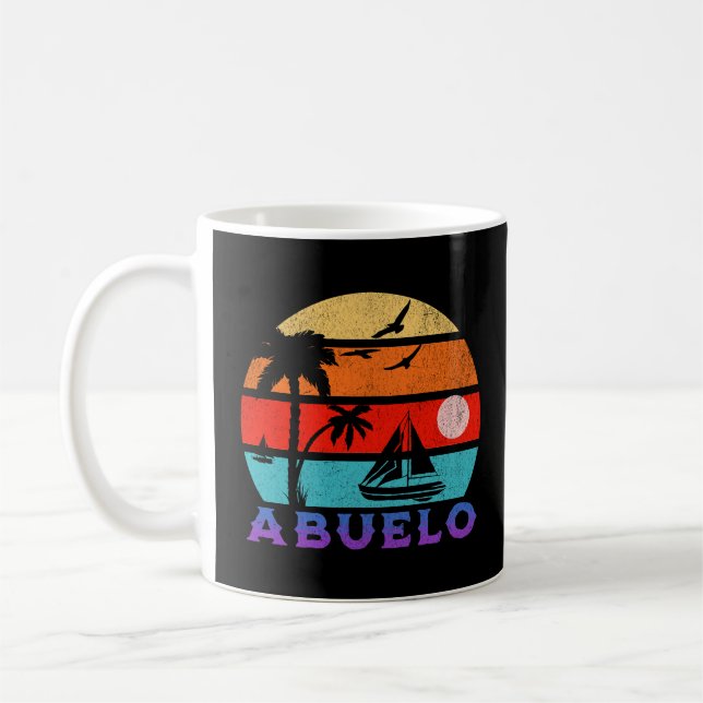Abuelo Retro Sunset Ocean Grandfather Coffee Mug (Left)