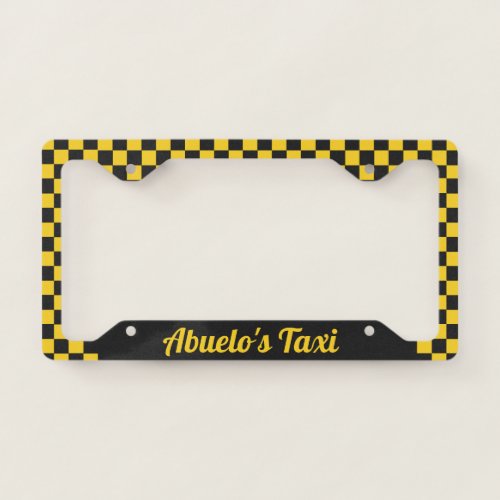 Abuelos Taxi  Funny Custom Grandfather Nickname License Plate Frame