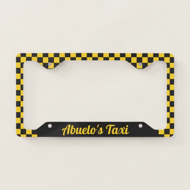 Abuelo's Taxi | Funny Custom Grandfather Nickname License Plate Frame (Front)