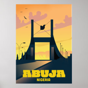 Abuja Nigeria City Gate Vintage travel poster