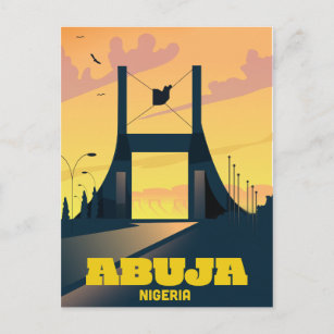 Abuja Nigeria City Gate Vintage travel poster Postcard