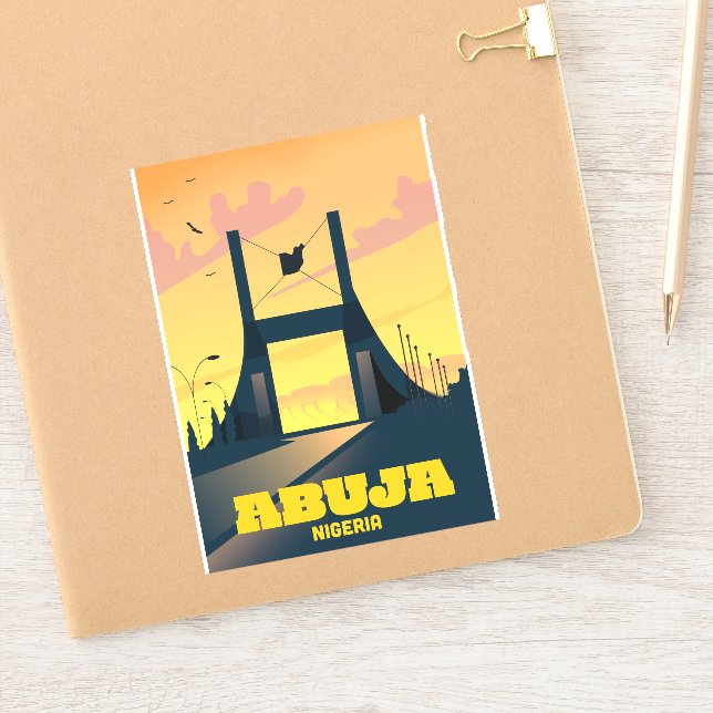 Abuja Nigeria City Gate Vintage travel poster Sticker (Notebook)