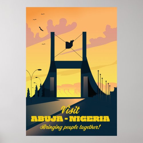 Abuja Nigeria City Gate Vintage travel print