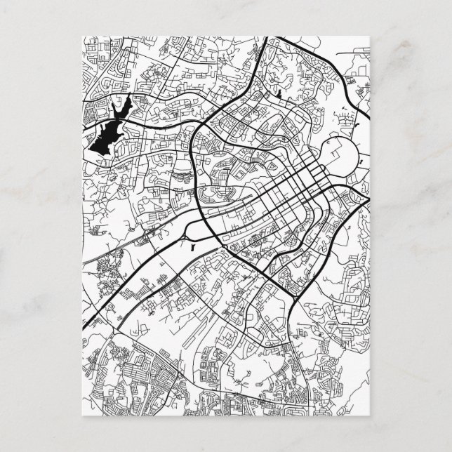 Abuja Nigeria Map Postcard (Front)