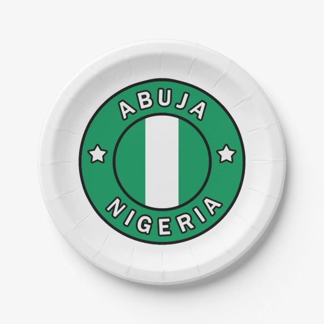 Abuja Nigeria Paper Plates (Front)