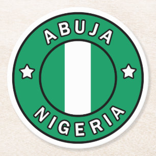 Abuja Nigeria Round Paper Coaster