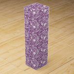 Abundance Botanical Purple Wine Box<br><div class="desc">Pretty floral botanical silhouettes of nature,  white foliage,  leaves and flowers on a purple background.</div>