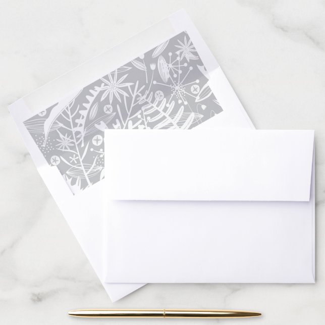 Abundance Botanical Silver Envelope Liner (Desk)
