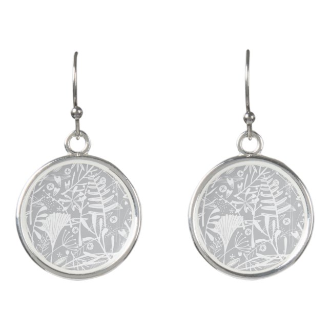 Abundance Botanical Silver Wedding Keepsake Earrings (Front)