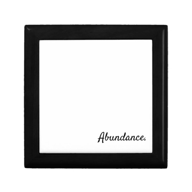 Abundance - Clean Black and White Script text Box (Front)
