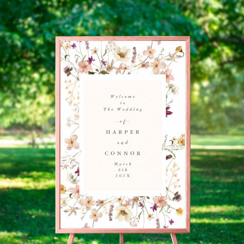 Abundance Dried Wildflower Pampas Wedding Poster