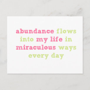 Abundance flows Postcard Affirmation