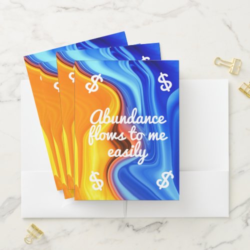 Abundance Flows to Me Easily Law of Attraction Pocket Folder