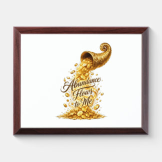 Abundance Flows to Me Framed Art Award Plaque