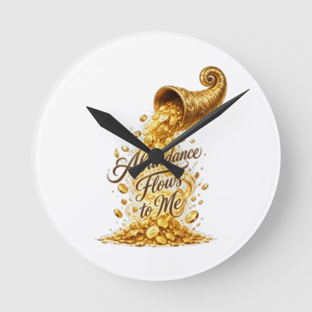 Abundance Flows to Me Wall Clock (Front)