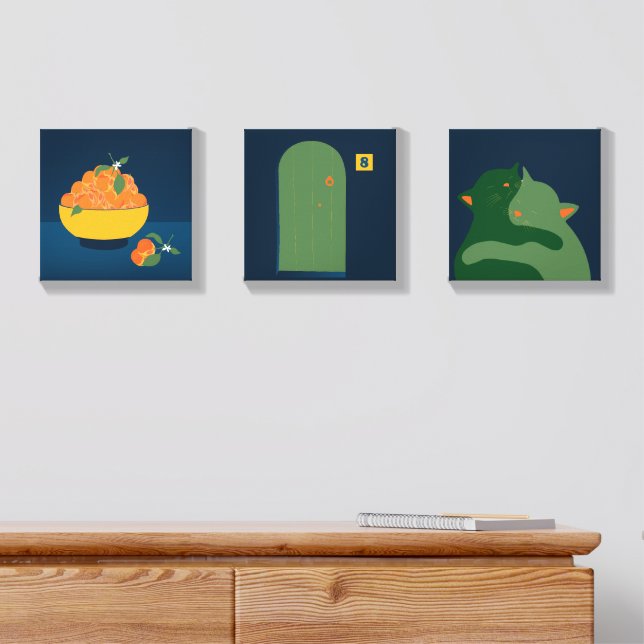 Abundance, Harmony & Love – Feng Shui Triptich Canvas Photo Tile (Dresser)