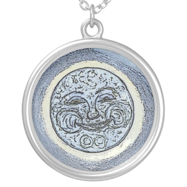 Abundance Moon Silver Plated Necklace (Front)