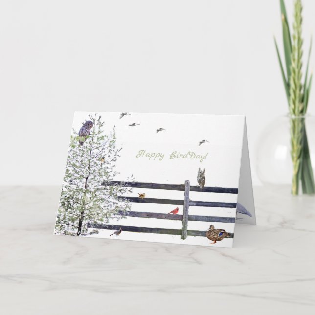 Abundance of Earth:Happy BirdDay! Holiday Card (Front)