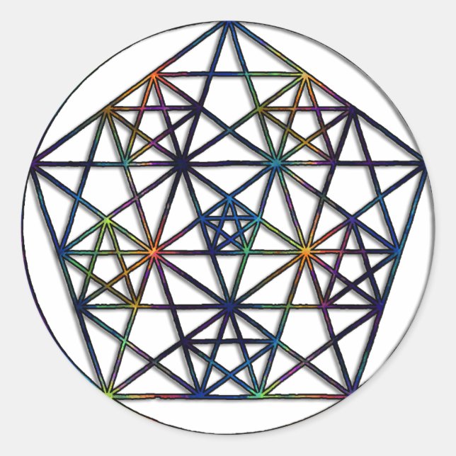 Abundance Sacred Geometry Fractal of Life Classic Round Sticker (Front)