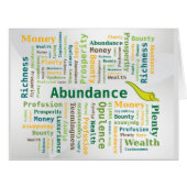 Abundance Word Cloud Green Yellow Colors (Front Horizontal)