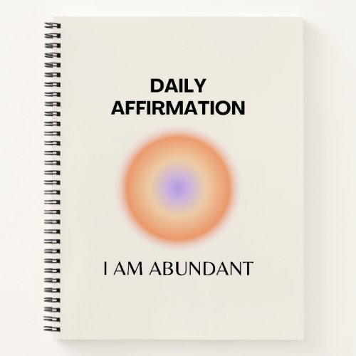 Abundant Daily Affirmation Positive Spiritual Notebook