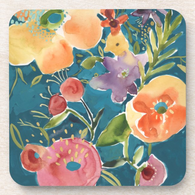 Abundant Florals I Beverage Coaster (Front)