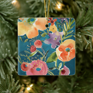 Abundant Florals I Ceramic Ornament