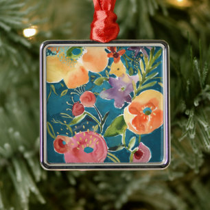 Abundant Florals I Metal Ornament