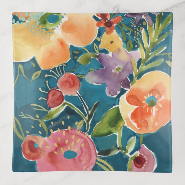 Abundant Florals I Trinket Tray (Front)