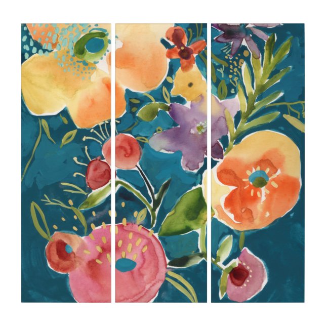 Abundant Florals I Triptych (Front)