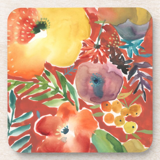 Abundant Florals III Beverage Coaster (Front)